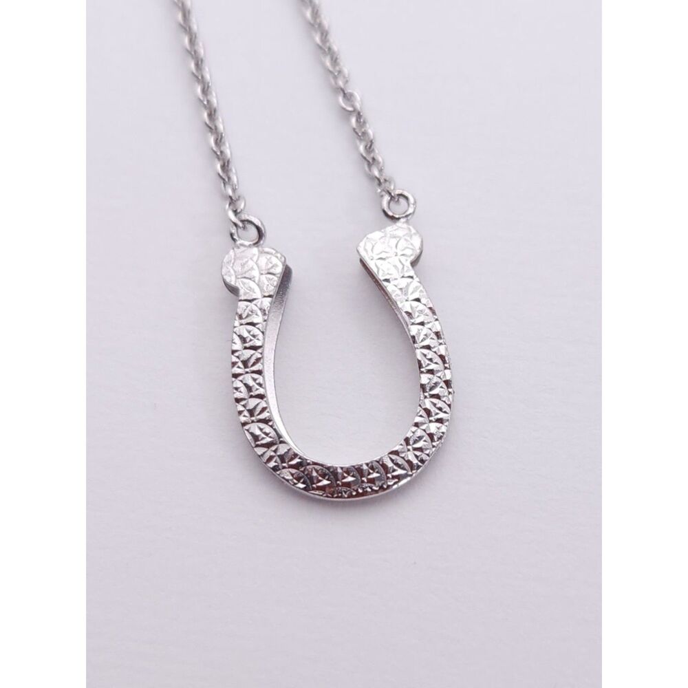 Horse Lovers - Horseshoe Pendant Necklace Sterling Silver 18 in